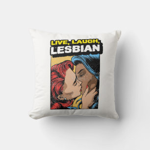 Live Laugh Lesbian Cushion
