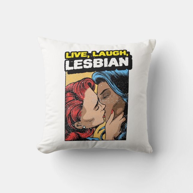 Live Laugh Lesbian Cushion (Front)