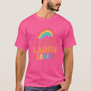 Live Laugh Lesbian Flag Rainbow Pride Month Lgbtq  T-Shirt
