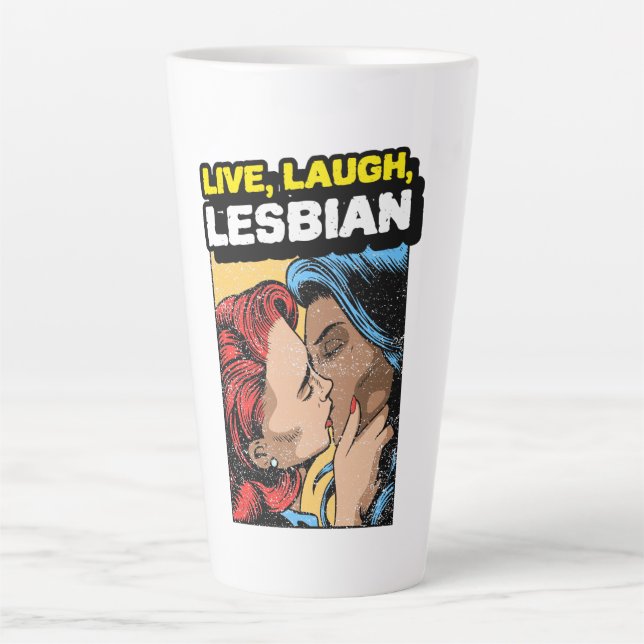 Live Laugh Lesbian Latte Mug (Front)