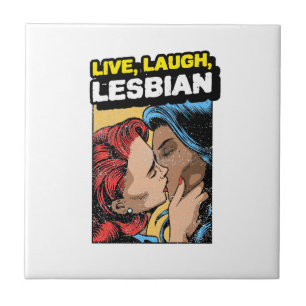 Live Laugh Lesbian Tile