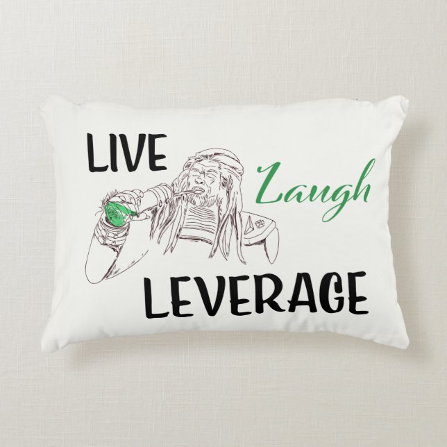 Live Laugh Leverage throw pillow (Front)