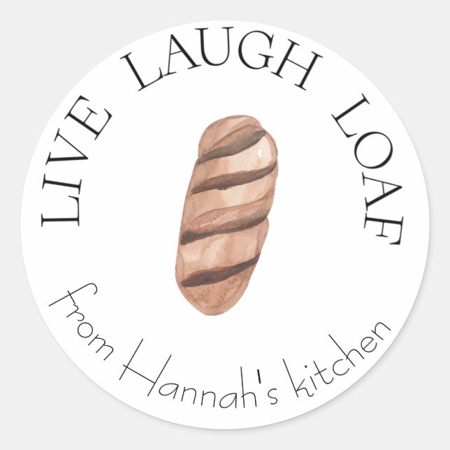 Live Laugh Loaf Bread Baker's Label (Front)