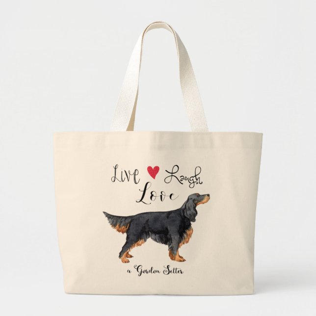 Live Laugh Love a Gordon Setter Large Tote Bag (Front)