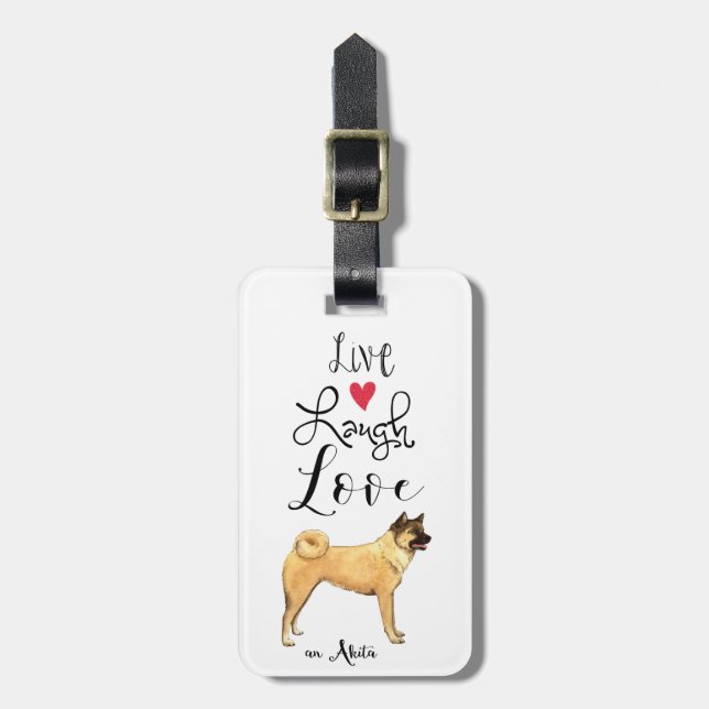 Live Laugh Love an Akita Luggage Tag (Front Vertical)