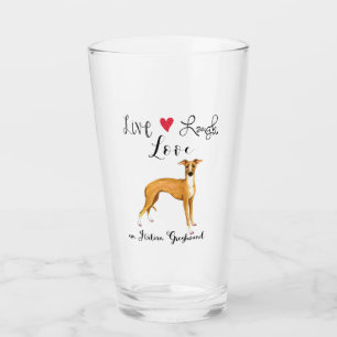 Live Laugh Love an Italian Greyhound Glass