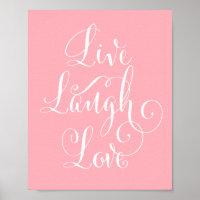 Live, Laugh, Love art print - pink