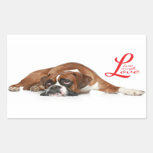 Live, laugh, Love Boxer Puppy Dog Greeting Sticker