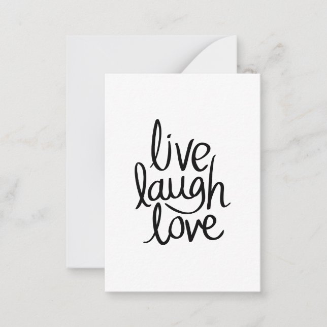 Live Laugh Love – Classic Inspirational Typography Card (Front)