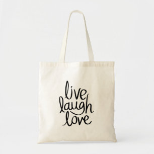 Live Laugh Love – Classic Inspirational Typography Tote Bag