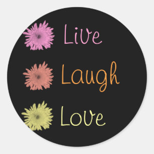 Live Laugh Love Classic Round Sticker