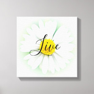 Live Laugh Love Daisy Canvas Print