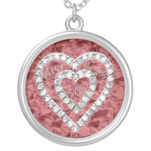 Live Laugh Love Diamond Heart Necklace