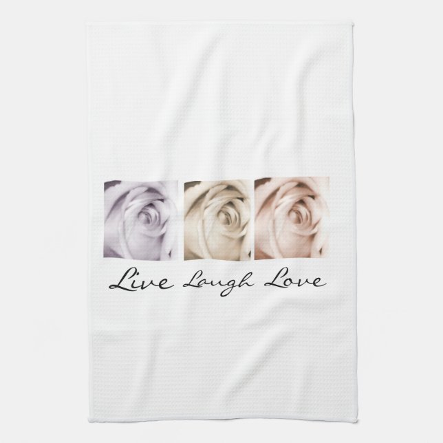 live, laugh, love floral tea towel (Vertical)