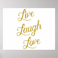 Live Laugh Love Gold Faux Glitter Metallic Sequins