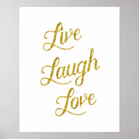Live Laugh Love Gold Faux Glitter Metallic Sequins