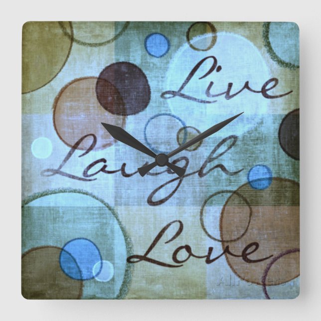 Live Laugh Love grungy wall clock (Front)