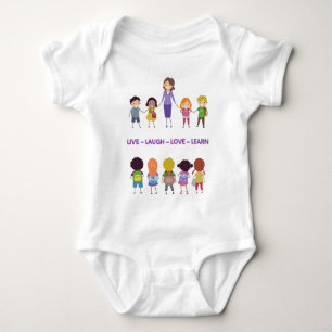 Live Laugh Love Learn School Teacher Baby Shower Bodysuit