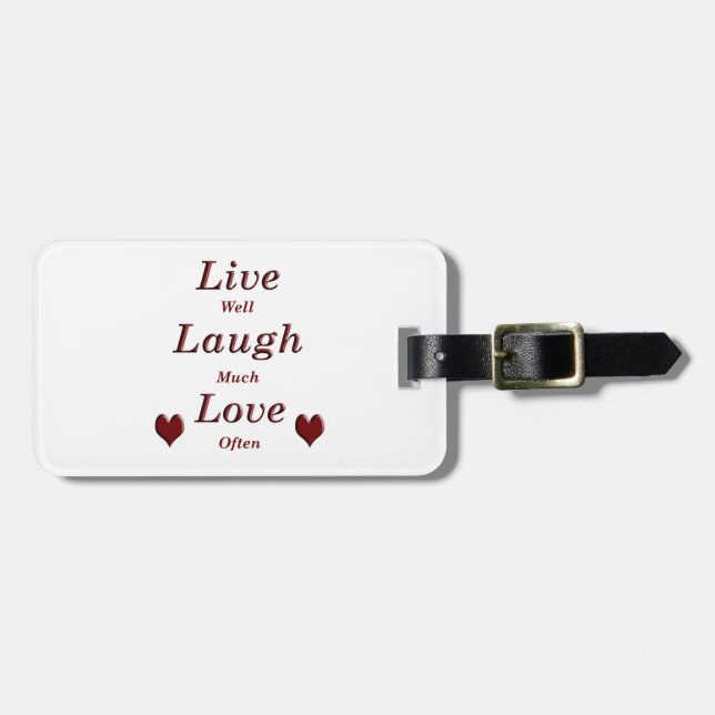 Live Laugh Love Luggage Tag (Front Horizontal)
