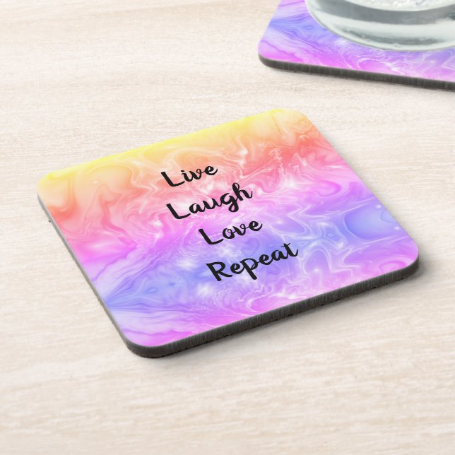 Live Laugh Love Marble Set of 6 Drink Coasters (Left Side)