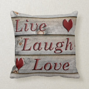 Live Laugh Love on the side of a barn Cushion
