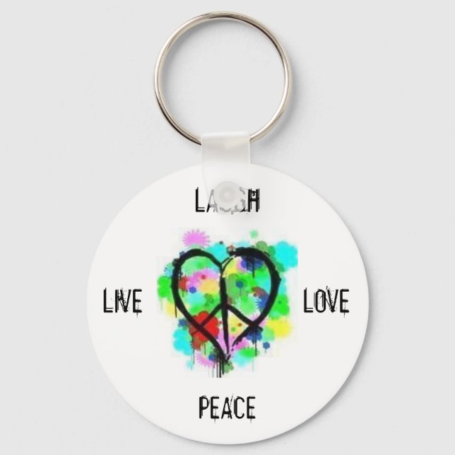 Live Laugh Love Peace Keychain (Front)