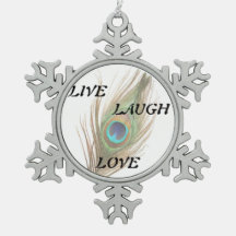 Live Laugh Love Peacock Feather