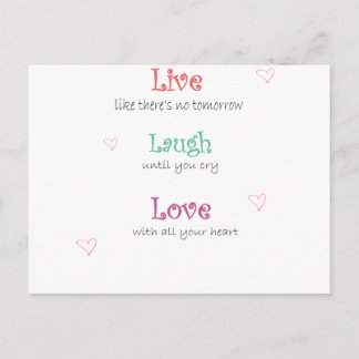 Live Laugh Love Postcard