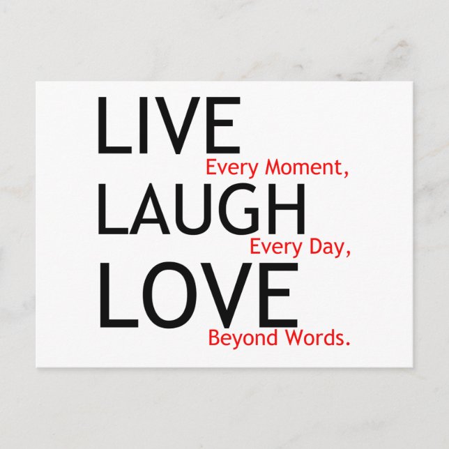 live laugh love postcard (Front)