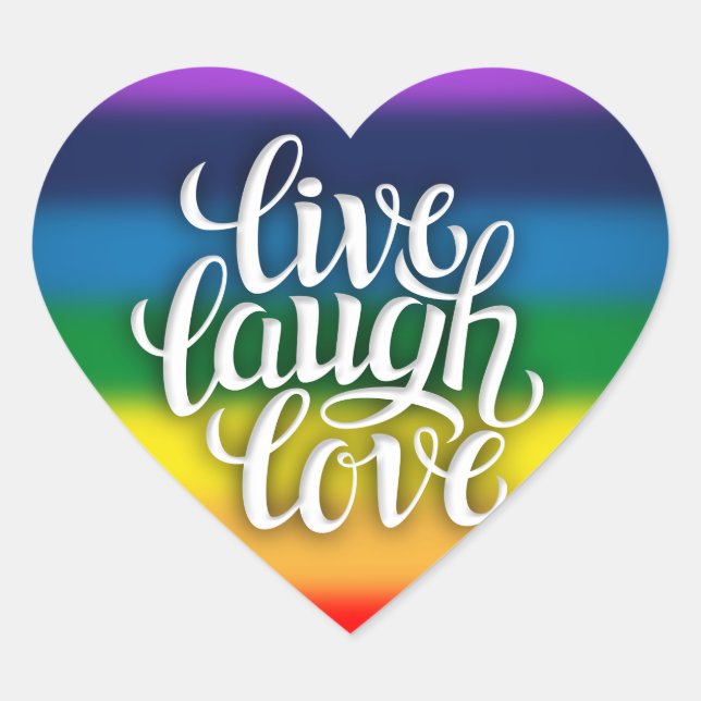 Live Laugh Love Rainbow Sticker (Front)
