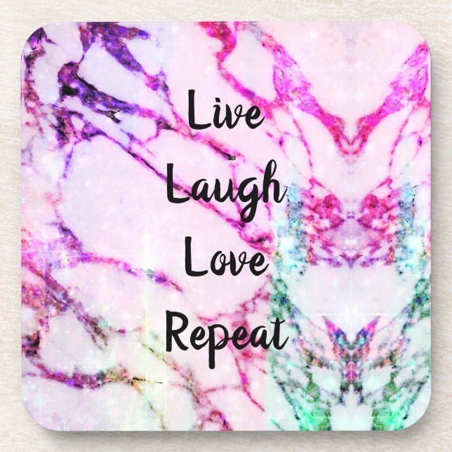 Live, Laugh, Love, Repeat Hard plastic coaster (Front)