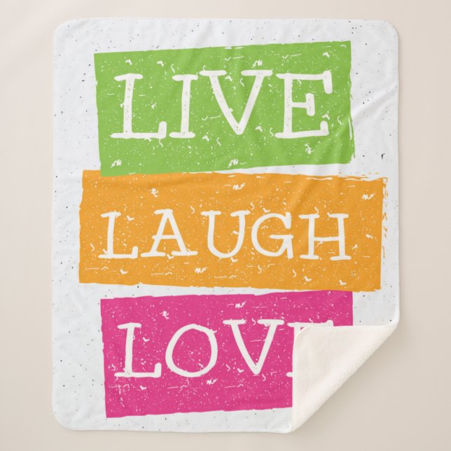 Live Laugh Love Sherpa Blanket (Front)