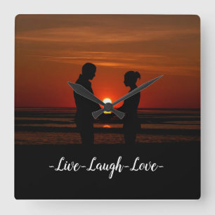 Live Laugh Love Square Wall Clock