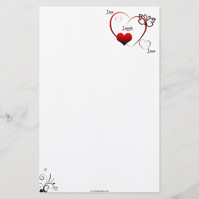 Live laugh love Stationary Stationery (Front)