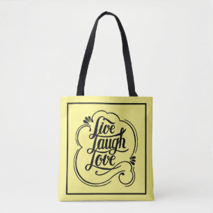 Live laugh love tote bag