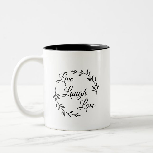 Live Laugh Love Two-Tone Coffee Mug (Left)