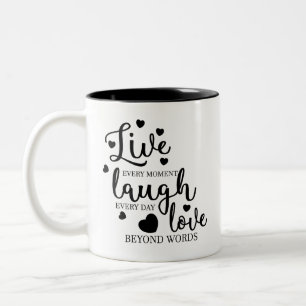 Live Laugh Love Two-Tone Coffee Mug