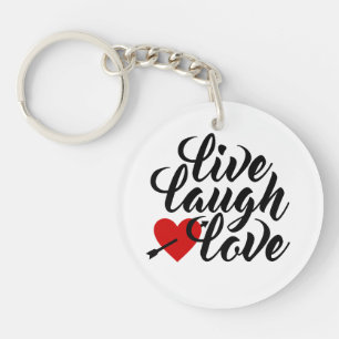 Live Laugh Love Valentine Calligraphy Keychain