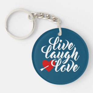 Live Laugh Love Valentine Calligraphy Keychain