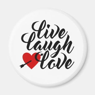 Live Laugh Love Valentine Calligraphy Magnet
