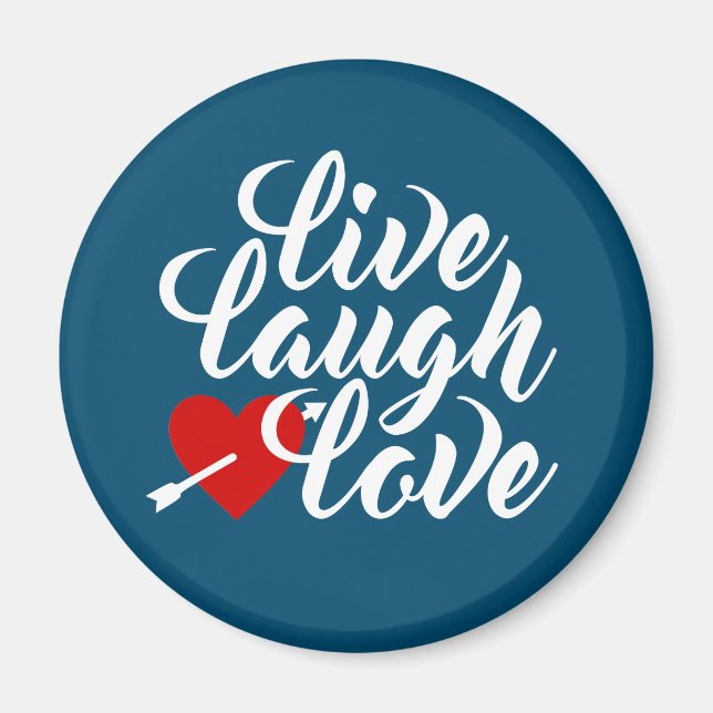 Live Laugh Love Valentine Calligraphy | Magnet (Front)