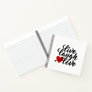 Live Laugh Love Valentine Calligraphy Notebook