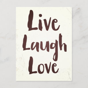 Live Laugh Love vintage inspirational quote Postcard