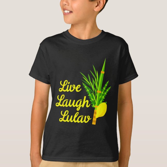 Live Laugh Lulav Etrog Happy Sukkot Jewish Sukkah  T-Shirt (Front)