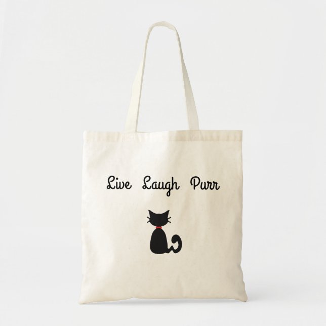 live laugh purr tote bag (Front)