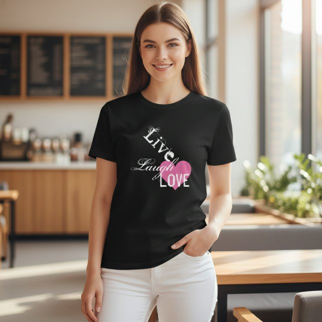 Live Laugh Quote Typography T-Shirt (Creator Uploaded)