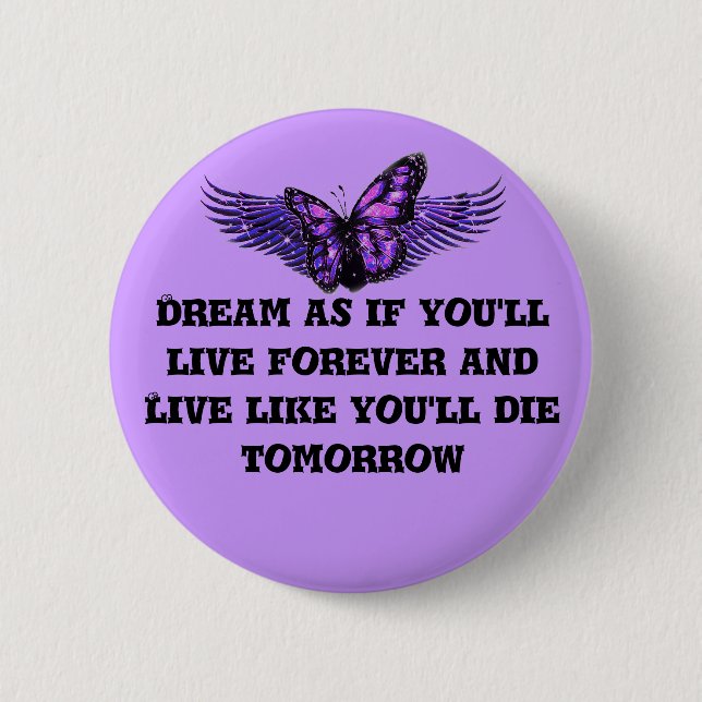 Live life_ 6 cm round badge (Front)