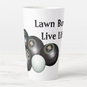 Live Life And Play Lawn Bowls, Latte Mug