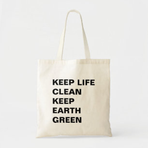 Live Life Cleaner Make Earth Greener Design Tote Bag