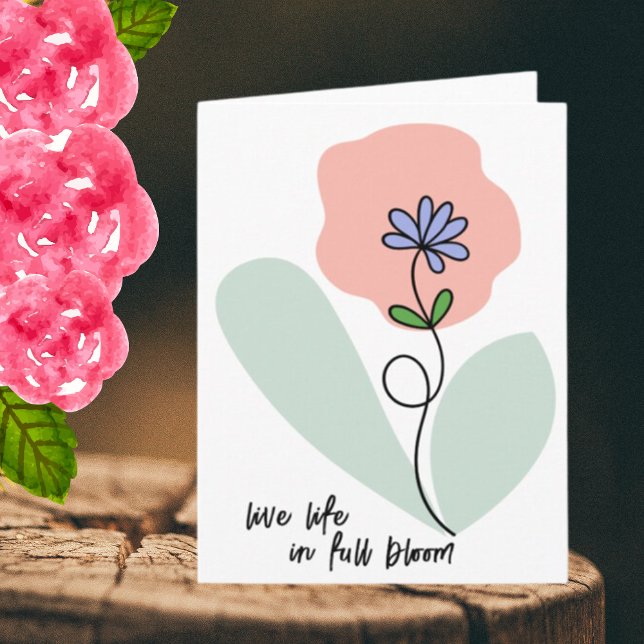 Live Life in Full Bloom Wildflower Abstract Blank Card (Creator Uploaded)